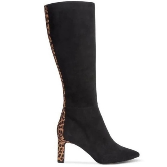 Alfani Tadashi Knee-High Step N Flex Boots Black Cheetah Animal Print Size: 7.5 - Picture 1 of 4